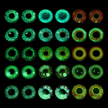30piezas 15 cabujones de ojos de cristal autoadhesivos luminosos de colores(DIY-CA0006-27A)-4