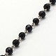 Handmade Faceted Round Glass Beads Chains for Necklaces Bracelets Making(AJEW-JB00084-02)-1
