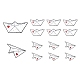 4 pièces 2 style origami avion et navire avec épingle en émail coeur(JEWB-LS0001-37)-1