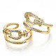 Brass Micro Pave Clear Cubic Zirconia Cuff Rings(RJEW-S045-013G-NR)-2