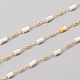 Chaînes de perles de howlite naturelles faites à la main 3.28 pieds(X-CHC-E021-01G)-1