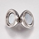 304 Stainless Steel Magnetic Clasps with Loops(STAS-G173-05P-10mm)-3