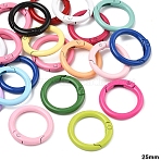 20Pcs Spray Painted Eco-Friendly Alloy Spring Gate Rings, O Rings, Snap Clasps Ring, Cadmium Free & Nickel Free & Lead Free, Mixed Color, 25x4mm(FIND-YW0017-98)