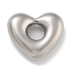 Anti-Tarnish 304 Stainless Steel Charms, Heart Charm, Stainless Steel Color, 13x14.5x4mm, Hole: 4mm(STAS-D197-20P-02)