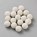 26Pcs Dyed Natural Lava Rock Beads, No Hole, Fragrance Diffuser Beads, White, 13mm(G-WH0031-12B)