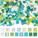 300Pcs 15 Colors 2-Hole Glass Seed Beads, Rectangle, Mixed Color, 5x4.5~5.5x2~2.5mm, Hole: 0.5~0.8mm, 20pcs/color(SEED-HY0001-35A)