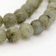 Natural Labradorite Round Beads Strands, 6mm, Hole: 1mm, about 68pcs/strand, 15.7 inch(G-N0148-05-6mm)