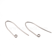 Stainless Steel Earring Hooks, Ear Wire, Stainless Steel Color, 34x13.5x0.8mm, Hole: 1.5mm, Pin: 0.8mm(STAS-WH0014-30P)