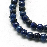 Natural Lapis Lazuli Beads Strands, Dyed, Round, Midnight Blue, 3mm, Hole: 0.5mm, 15.5 inch(G-J001I-3mm)