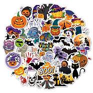 Halloween Themed PVC Sticker Labels, Self-adhesive Decals, for Suitcase, Skateboard, Refrigerator, Helmet, Mobile Phone Shell, Colorful, 60~80mm, 50pcs/set(HAWE-PW0001-054G)