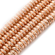 Electroplate Non-magnetic Synthetic Hematite Beads Strands, Grade AA, Long-Lasting Plated, Faceted, Rondelle, Rose Gold Plated, 8x3mm, Hole: 1mm, about 116pcs/strand, 15.7 inch(40cm)(G-L485-06C-LRG)