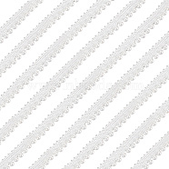 Polyester Fringe Ribbon, ABS Plastic Beads Trim, Clothes Accessories Decoration, White, 3/8 inch(10mm)(OCOR-WH0078-13)