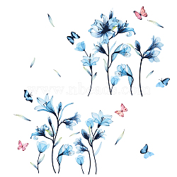 PVC Wall Stickers, Wall Decoration, Lily Pattern, 980x390mm, 3 sheets/set(DIY-WH0228-995)