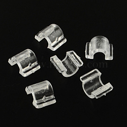 Plastic Base Buckles, Hair Findings, for DIY Hair Tie Accessories, Clear, 12x9x6mm(FIND-R011-01)