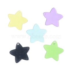 Transparent Acrylic Big Blank Pendants, Star, Mixed Color, 49.5x52x2.8mm, Hole: 3mm(TACR-F005-13)