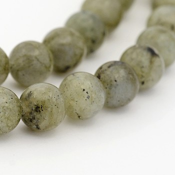 Natural Labradorite Round Beads Strands, 6mm, Hole: 1mm, about 68pcs/strand, 15.7 inch