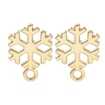 Alloy Stud Earring Findings, Snowflake, Golden, 14x10mm, Hole: 1.5mm, Pin: 0.7X13mm