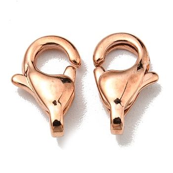 316 Stainless Steel Lobster Claw Clasps, Grade A, Rose Gold, 11x7mm