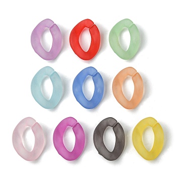 Transparent Frosted Acrylic Linking Rings, Quick Link Connectors, Twist Oval, Mixed Color, 22.5x16.5x5mm, Inner Diameter: 12.5x6.5mm, about 625pcs/500g