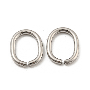 304 Stainless Steel Jump Rings, Open Jump Rings, Oval, Stainless Steel Color, 12 Gauge, 13.5x11x2mm, Inner Diameter: 11x7mm