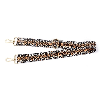 Polyester Adjustable Leopard Pattern Bag Strap, with Zinc Alloy Clasps, for Bag Replacement Accessories, Sandy Brown, 80~140.5x4x0.1cm