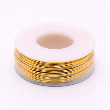 Round Aluminum Wire, with Spool, Gold, 15 Gauge, 1.5mm, 10m/roll