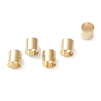 Brass Tube Beads, Long-Lasting Plated, Tube, Real 24K Gold Plated, 6x6mm, Hole: 5.5mm