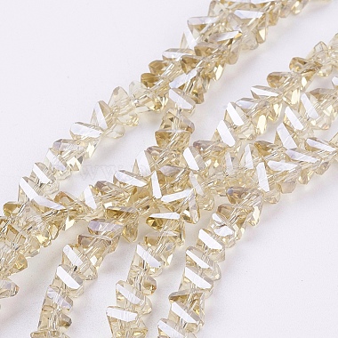 6mm Beige Triangle Glass Beads