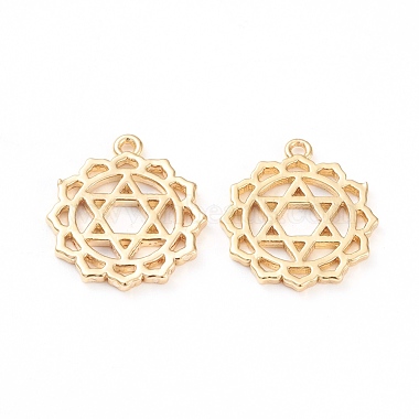 Real 18K Gold Plated Flower Brass Pendants