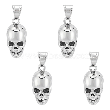 Antique Silver Skull 316 Surgical Stainless Steel Pendants