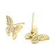 Rack Plating Brass Micro Pave Clear Cubic Zirconia Stud Earrings for Women(EJEW-M260-13G-A)-2