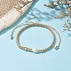 Brass & Natural Pearl Braided Bead Bracelets(BJEW-JB09721-02)-2