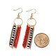 Natural Red Agate & Glass Seed Beaded Tassel Earrings(EJEW-JE04805)-4