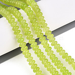 Dyed Natural White Jade Beads Strands, Rondelle, Yellow Green, 6~6.5x4~4.5mm, Hole: 1mm, about 86~90pcs/strand, 14.57~15.16''(37~38.5cm)(G-T139-59A-12)