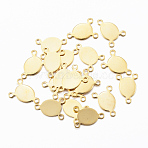 201 Stainless Steel Chandelier Component Links, 3 Loop Connectors, Oval, Golden, 11x8x0.8mm, Hole: 1mm(STAS-H557-06G)