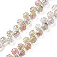 Transparent Glass Beads Strands, Top Drilled, Faceted(96 Facets), Round, Medium Orchid, 9mm, Hole: 1.5mm, about 71~72pcs/strand, 17.13~17.32 inch(43.5~44cm)(GLAA-G096-01B)