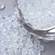 Imitation 5301 Bicone Beads, Transparent Glass Faceted Beads, Azure, 3x2.5mm, Hole: 1mm, about 720pcs/bag(GLAA-F026-B25)