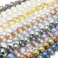 Electroplate Glass Beads, Auspicious Clouds Shape, Mixed Style, Mixed Color, 13.5x16x9mm, Hole: 1.4mm, about 45pcs/strand, 23.62 inch(60cm)(GLAA-G106-01A)