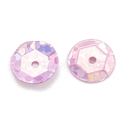 PVC Paillette Beads, Semi-cupped Sequins Beads, Center Hole, Thistle, 5x0.4mm, Hole: 1.2mm, about 40500pcs/pound(PVC-A003-002A-03)