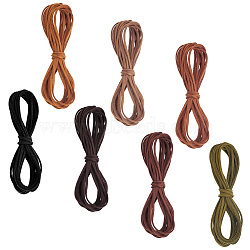 Elite 7 Bundles 7 Colors Faux Suede Cord, Faux Suede Lace Suede String for DIY Jewelry Making, Mixed Color, 2.5x1.5mm, about 5.47 Yards(5m)/Bundle(LW-PH0002-22)