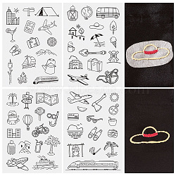 60 Patterns Non-woven Fabrics Water-soluble Embroidery Aid Drawing Sketch, Rectangle, Mixed Shapes, 297x210mmm, 4 sheets/set(DIY-TAC0100-013)