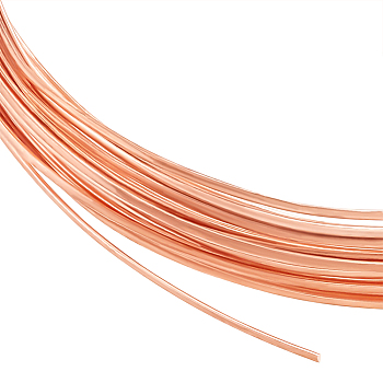 Copper Wire, Half Round, Raw(Unplated), 0.8x0.4mm, about 19.69 Feet(6m)/Bundle