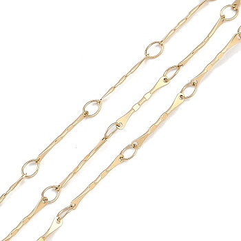 Ion Plating(IP) 304 Stainless Steel Twist Oval Link Chains, Soldered, with Spool, Golden, 13.5x1.5x0.8mm