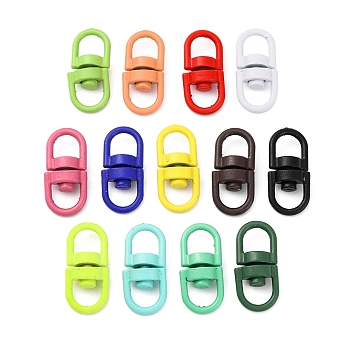 Spray Painted Alloy Double Eye Swivel Clasps, Mixed Color, 19.5x9x5.5mm, Hole: 3.9x6mm