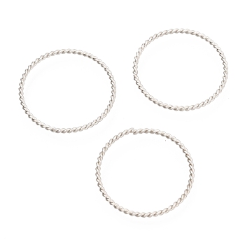 304 Stainless Steel Open Jump Rings, Twist Rings, Stainless Steel Color, 20x1mm, Inner Diameter: 18mm