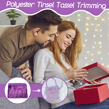Polyester Tinsel Tassel Trimming(DIY-WH0430-372C)-6