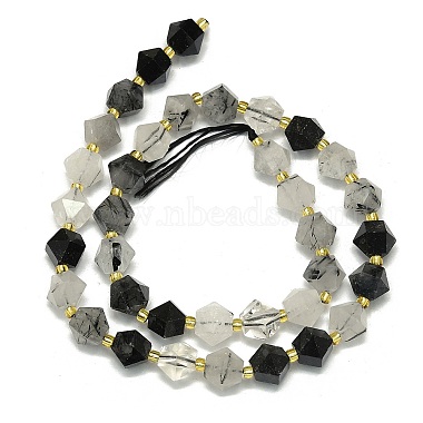 Natural Tourmalinated Quartz Beads Strand(G-I376-A23-01)-2