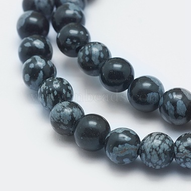 Chapelets de perles de flocon de neige en obsidienne naturelle(G-K287-03-8mm)-3