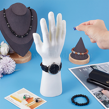 PVC Male Mannequin Right Hand Jewelry Bracelet Watch Ring Display Stands(ODIS-WH0329-23A)-3