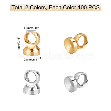 Elite 200pcs 2 Colors Brass Bead Cap Pendant Bails(KK-PH0002-25)-5